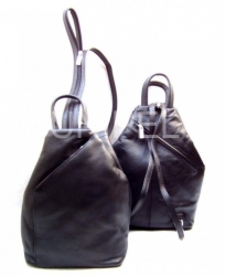 černý kožený batůžek - kabelka