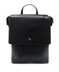 Černý kožený batoh